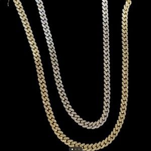 Stainless steel Iced Miami Cuban chain gold finish